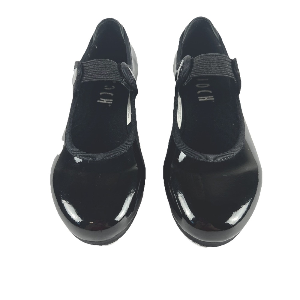 BLOCH Girls Black Tap Shoes Size 10W Techno Tap #5H Button Strap Dance Recital‎